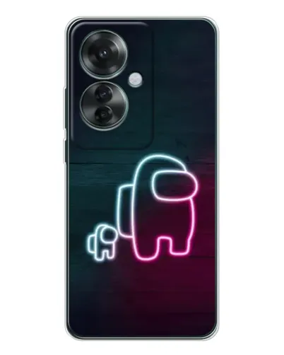 Чехол для OPPO Reno 11F с картинкой «Among Us неон-арт» Чехол для OPPO Reno 11F с картинкой «Among Us неон-арт»
