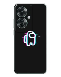 Чехол для OPPO Reno 11F с картинкой «Among Us неон»