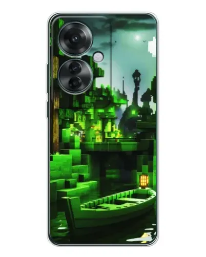 Чехол для OPPO Reno 11F с картинкой «Minecraft лесной пейзаж»