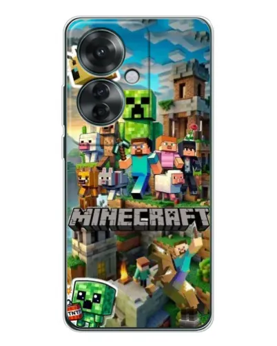 Чехол для OPPO Reno 11F с картинкой «Замок Minecraft»