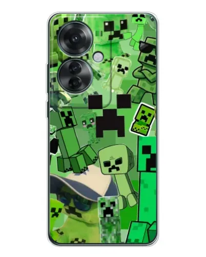Чехол для OPPO Reno 11F с картинкой «Криперы Minecraft»