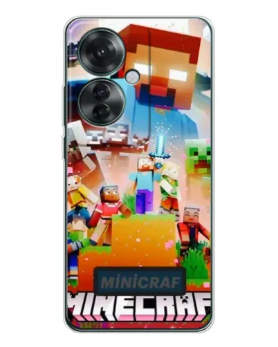 Чехол для OPPO Reno 11F с картинкой «Minecraft герои игры»