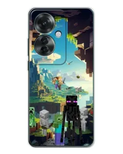Чехол для OPPO Reno 11F с картинкой «Эндермен в лесу»