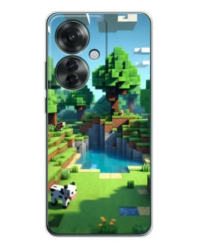 Чехол для OPPO Reno 11F с картинкой «Minecraft летний день»