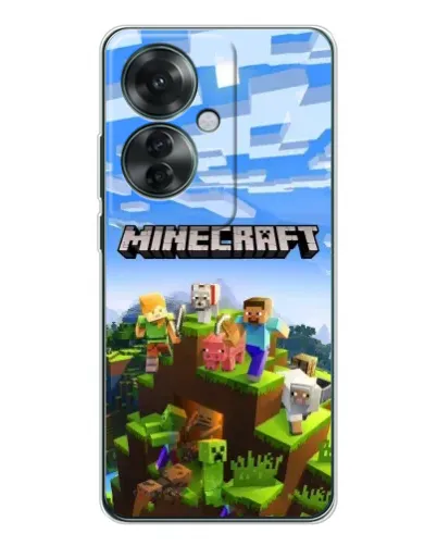 Чехол для OPPO Reno 11F с картинкой «Minecraft классический мир»