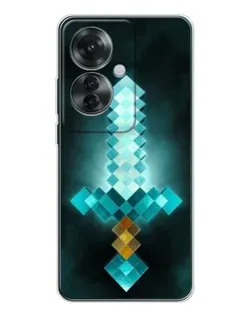 Чехол для OPPO Reno 11F с картинкой «Алмазный меч неон»