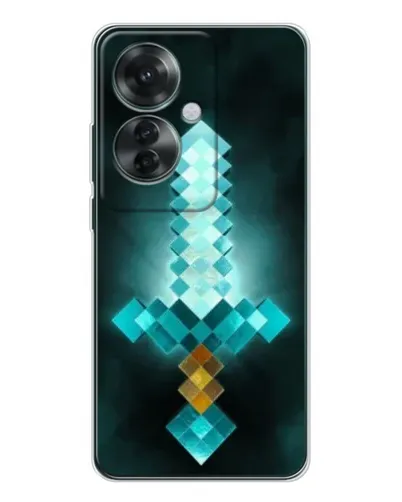 Чехол для OPPO Reno 11F с картинкой «Алмазный меч неон»