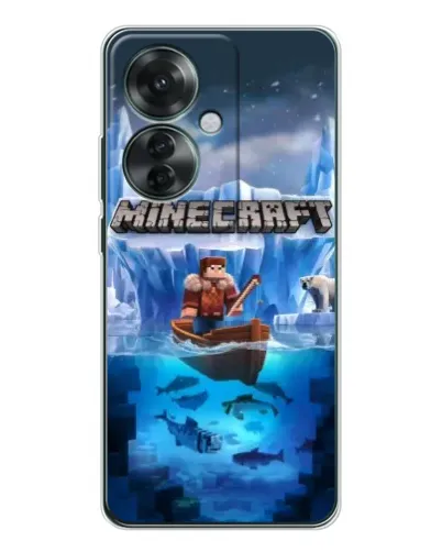 Чехол для OPPO Reno 11F с картинкой «Minecraft ледяной мир»