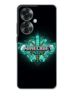Чехол для OPPO Reno 11F с картинкой «Minecraft Diamond лого»