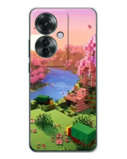 Чехол для OPPO Reno 11F с картинкой «Розовое дерево Minecraft»