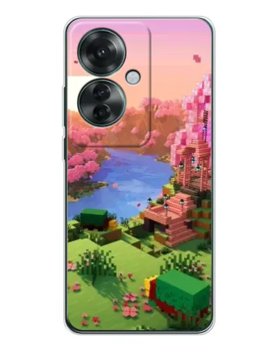 Чехол для OPPO Reno 11F с картинкой «Розовое дерево Minecraft»