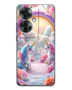 Чехол для OPPO Reno 11F с картинкой «Радуга и единороги» Чехол для OPPO Reno 11F с картинкой «Радуга и единороги»