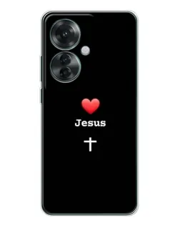 Чохол для OPPO Reno 11F з картинкою «Серце - Jesus» Чохол для OPPO Reno 11F з картинкою «Серце - Jesus»