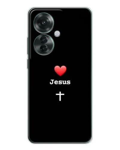 Чехол для OPPO Reno 11F с картинкой «Сердце - Jesus» Чехол для OPPO Reno 11F с картинкой «Сердце - Jesus»