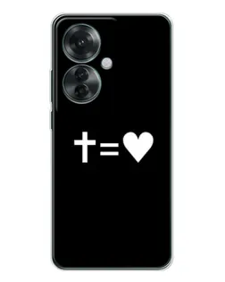 Чехол для OPPO Reno 11F с картинкой «Крест и Сердце»