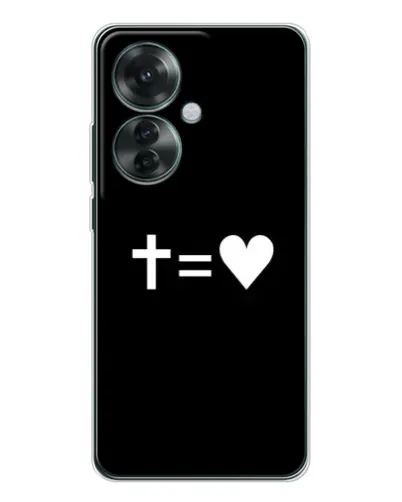 Чехол для OPPO Reno 11F с картинкой «Крест и Сердце» Чехол для OPPO Reno 11F с картинкой «Крест и Сердце»