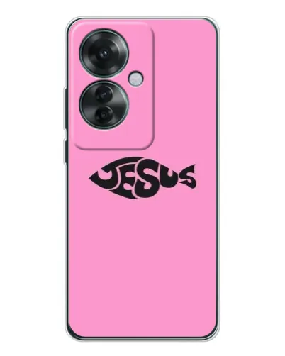 Чехол для OPPO Reno 11F с картинкой «Розовый символ Jesus» Чехол для OPPO Reno 11F с картинкой «Розовый символ Jesus»
