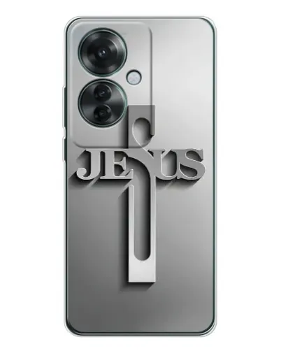 Чохол для OPPO Reno 11F з картинкою «Металевий хрест Jesus» Чохол для OPPO Reno 11F з картинкою «Металевий хрест Jesus»