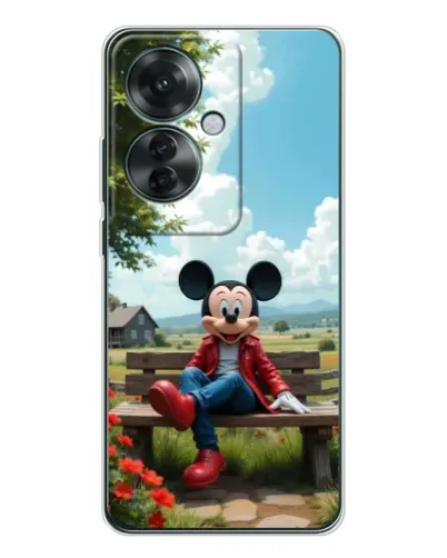 Чехол для OPPO Reno 11F с картинкой «Микки на скамейке» Чехол для OPPO Reno 11F с картинкой «Микки на скамейке»