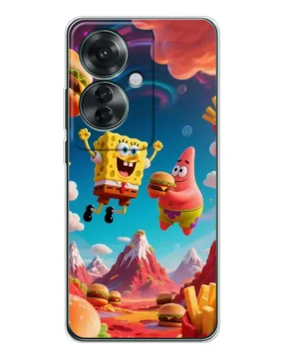 Чехол для OPPO Reno 11F с картинкой «Космический фастфуд»