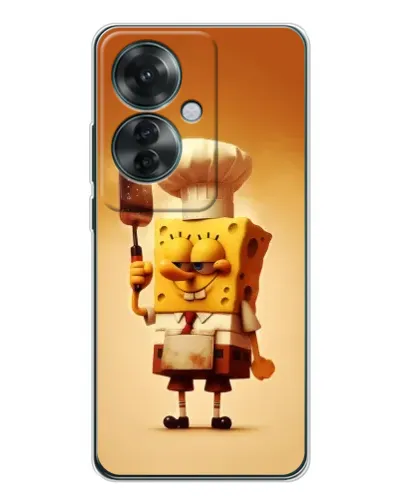Чехол для OPPO Reno 11F с картинкой «Губка Боб повар»
