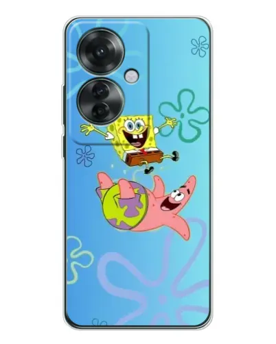 Чехол для OPPO Reno 11F с картинкой «Спанч Боб и Патрик»