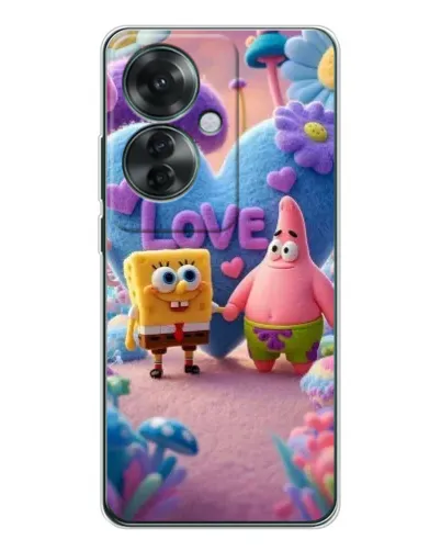 Чехол для OPPO Reno 11F с картинкой «Губка Боб Патрик»