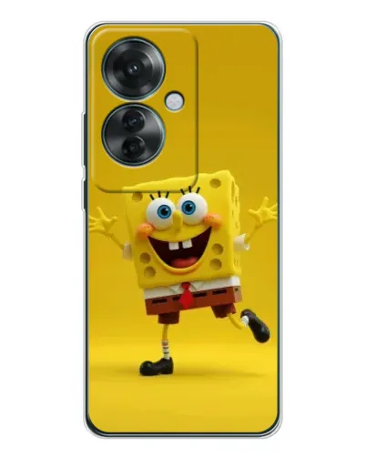 Чехол для OPPO Reno 11F с картинкой «Позитивный Губка Боб»