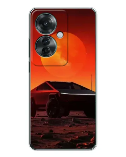 Чехол для OPPO Reno 11F с картинкой «Cybertruck на Марсе»