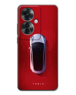 Чехол для OPPO Reno 11F с картинкой «Tesla Top View»