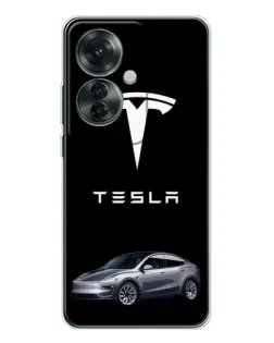 Чехол для OPPO Reno 11F с картинкой «Tesla Model Y»