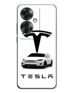 Чехол для OPPO Reno 11F с картинкой «Tesla White Style»