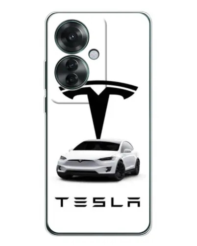 Чехол для OPPO Reno 11F с картинкой «Tesla White Style»