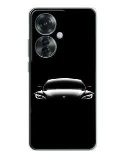 Чехол для OPPO Reno 11F с картинкой «Фары Tesla Night»