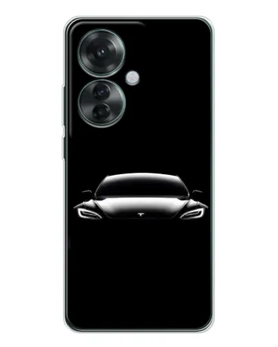 Чехол для OPPO Reno 11F с картинкой «Фары Tesla Night»