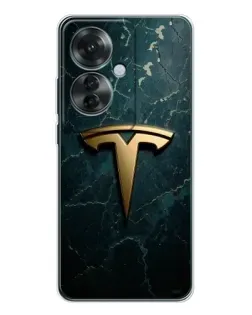 Чехол для OPPO Reno 11F с картинкой «Мраморная Tesla Gold»
