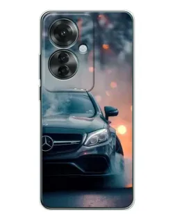 Чехол для OPPO Reno 11F с картинкой «Mercedes — ночной город»