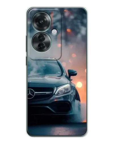 Чехол для OPPO Reno 11F с картинкой «Mercedes — ночной город»