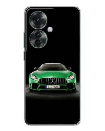 Чехол для OPPO Reno 11F с картинкой «Mercedes — неоновый лого»
