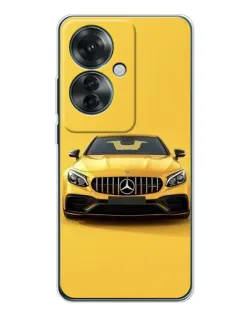Чехол для OPPO Reno 11F с картинкой «Желтый Mercedes GT»
