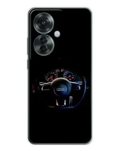 Чехол для OPPO Reno 11F с картинкой «Салон Audi — руль»