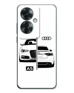 Чехол для OPPO Reno 11F с картинкой «Audi — контрастный дизайн»