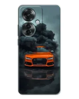 Чехол для OPPO Reno 11F с картинкой «Audi в облаках дыма»