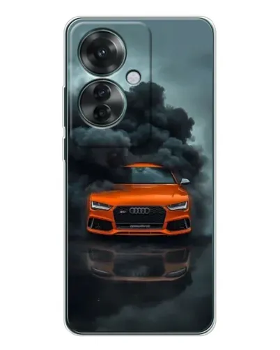 Чехол для OPPO Reno 11F с картинкой «Audi в облаках дыма»