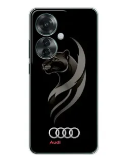 Чехол для OPPO Reno 11F с картинкой «Графика — пантера и Audi»