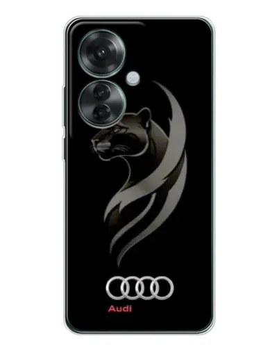 Чехол для OPPO Reno 11F с картинкой «Графика — пантера и Audi»