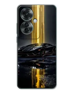 Чехол для OPPO Reno 11F с картинкой «Ночной Lamborghini драйв»