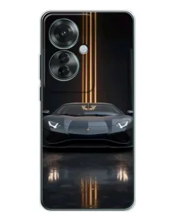 Чехол для OPPO Reno 11F с картинкой «Lamborghini золотые линии»