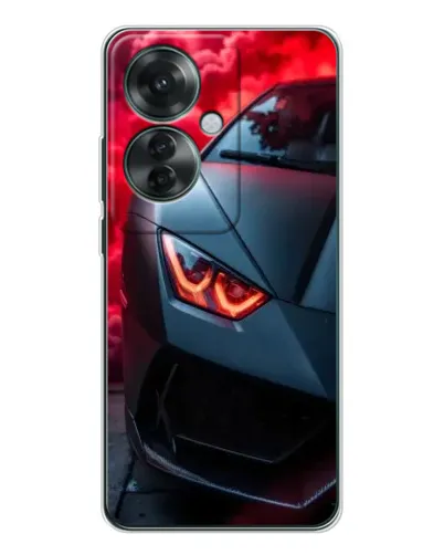 Чехол для OPPO Reno 11F с картинкой «Lamborghini красное сияние»