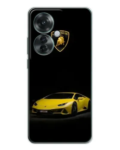 Чехол для OPPO Reno 11F с картинкой «Lamborghini желтый акцент»